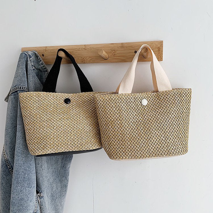 straw woven beach bag