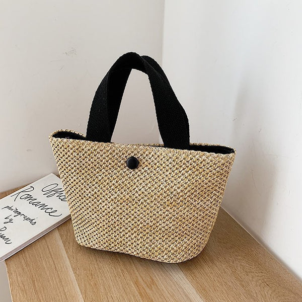 straw woven beach bag