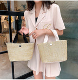 straw woven beach bag