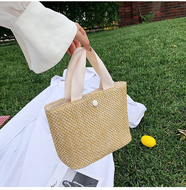 straw woven beach bag