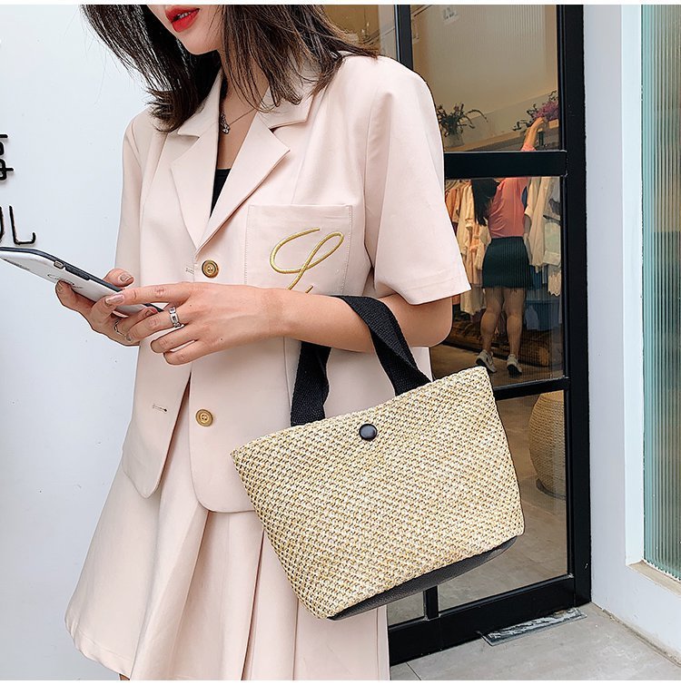 straw woven beach bag