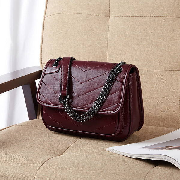 cowhide shoulder bag for women