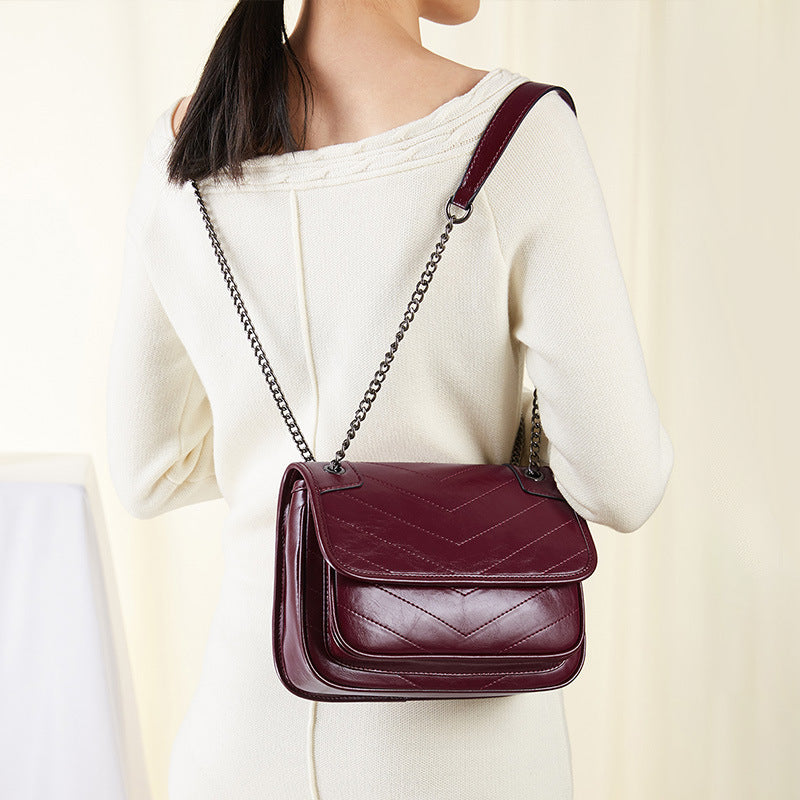 cowhide shoulder bag for women