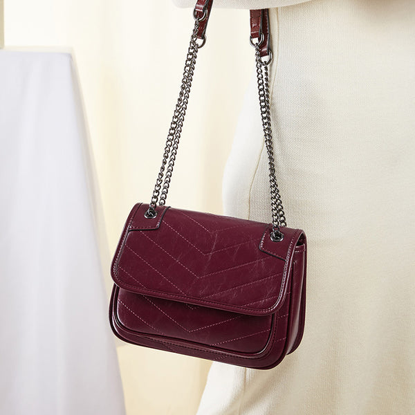 cowhide shoulder bag for women