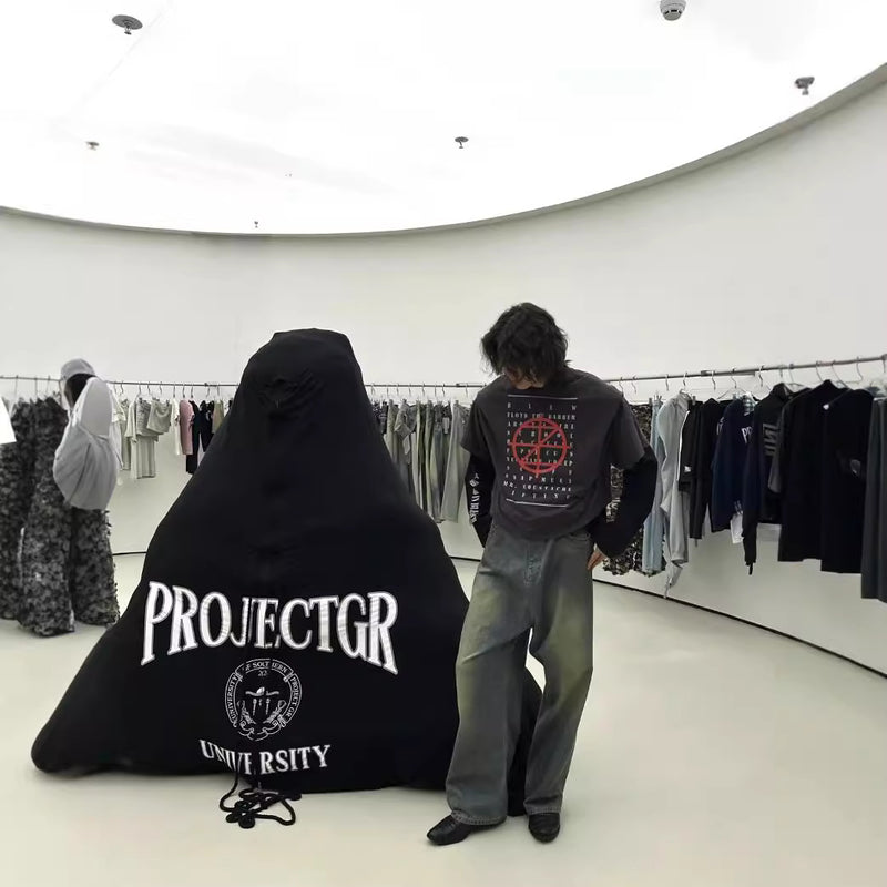 Male Personality Totem Letter Print Sweatshirt
