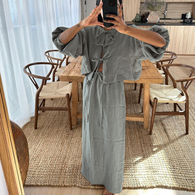 Shirt Outfit Summer Women's Skirt
