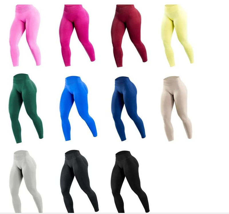 Women Waist Gym Yoga Pants High Waist Peach Buttocks Solid Color Tight Fitting Sports Leggings Yoga Exercise Pants