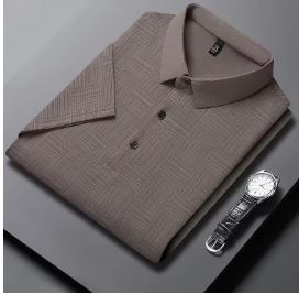 Men's New Printed Business Casual Short sleeved POLO Shirt Fashion Short sleeved Comfortable and Breathable Top