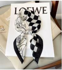 Luxury Fashion Print 70*70cm Silk Square Scarf Women Soft Satin Hairband Neckerchief Tie Female Headband Foulard Bag Ribbon