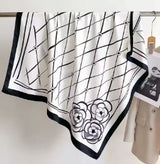 Luxury Fashion Print 70*70cm Silk Square Scarf Women Soft Satin Hairband Neckerchief Tie Female Headband Foulard Bag Ribbon