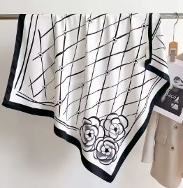 Luxury Fashion Print 70*70cm Silk Square Scarf Women Soft Satin Hairband Neckerchief Tie Female Headband Foulard Bag Ribbon