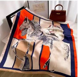 Luxury Fashion Print 70*70cm Silk Square Scarf Women Soft Satin Hairband Neckerchief Tie Female Headband Foulard Bag Ribbon