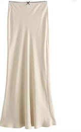 Vintage Chic Female High Waist H Line Long Skirts