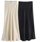 Vintage Chic Female High Waist H Line Long Skirts