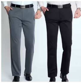 Men's Summer Thin Fashion Business Casual Suit Pants Long Pants Men's Elastic Straight Sleeve Formal Pants