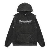 Worn Looking Washed-out Hooded Pullover Male