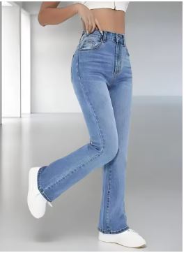 New women's hot jeans slimming European and American style casual versatile high waist washed Denim trousers for women