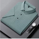 Men's New Printed Business Casual Short sleeved POLO Shirt Fashion Short sleeved Comfortable and Breathable Top