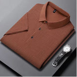 Men's New Printed Business Casual Short sleeved POLO Shirt Fashion Short sleeved Comfortable and Breathable Top