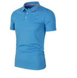 2025 Hot Sale Men's Summer Casual Breathable Comfortable Polo Shirt Men's Solid Color High Quality Short Sleeve T-Shirt