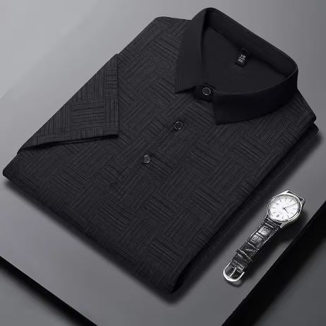 Men's New Printed Business Casual Short sleeved POLO Shirt Fashion Short sleeved Comfortable and Breathable Top
