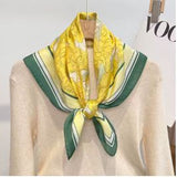 Luxury Fashion Print 70*70cm Silk Square Scarf Women Soft Satin Hairband Neckerchief Tie Female Headband Foulard Bag Ribbon