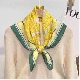 Luxury Fashion Print 70*70cm Silk Square Scarf Women Soft Satin Hairband Neckerchief Tie Female Headband Foulard Bag Ribbon