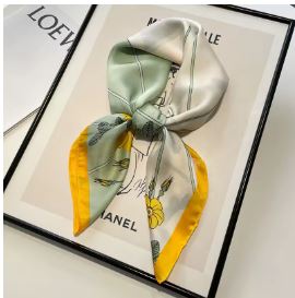 Luxury Fashion Print 70*70cm Silk Square Scarf Women Soft Satin Hairband Neckerchief Tie Female Headband Foulard Bag Ribbon