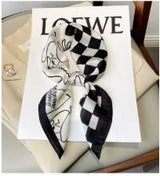 Luxury Fashion Print 70*70cm Silk Square Scarf Women Soft Satin Hairband Neckerchief Tie Female Headband Foulard Bag Ribbon