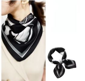 Luxury Fashion Print 70*70cm Silk Square Scarf Women Soft Satin Hairband Neckerchief Tie Female Headband Foulard Bag Ribbon