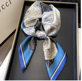 Luxury Fashion Print 70*70cm Silk Square Scarf Women Soft Satin Hairband Neckerchief Tie Female Headband Foulard Bag Ribbon
