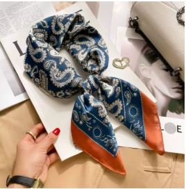 Luxury Fashion Print 70*70cm Silk Square Scarf Women Soft Satin Hairband Neckerchief Tie Female Headband Foulard Bag Ribbon