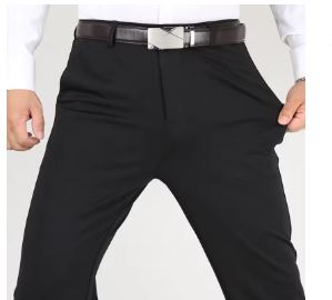 Men's Summer Thin Fashion Business Casual Suit Pants Long Pants Men's Elastic Straight Sleeve Formal Pants
