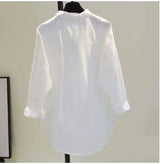 Long Sleeve White Women Shirt New Spring Casual Loose Office Blouse Lady Tops Button Simple Woman Clothes Blusas 12616
