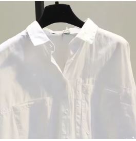 Long Sleeve White Women Shirt New Spring Casual Loose Office Blouse Lady Tops Button Simple Woman Clothes Blusas 12616